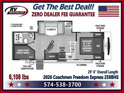 2026 Coachmen Freedom Express Ultra Lite 258BHS - Photo 2 - Goshen, IN 46526