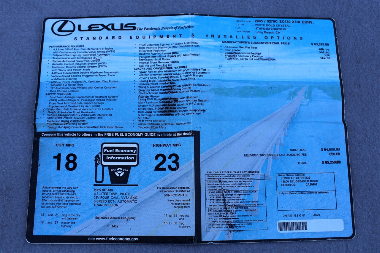 2005 Lexus SC 430   - Photo 35 - Stuart, FL 34997