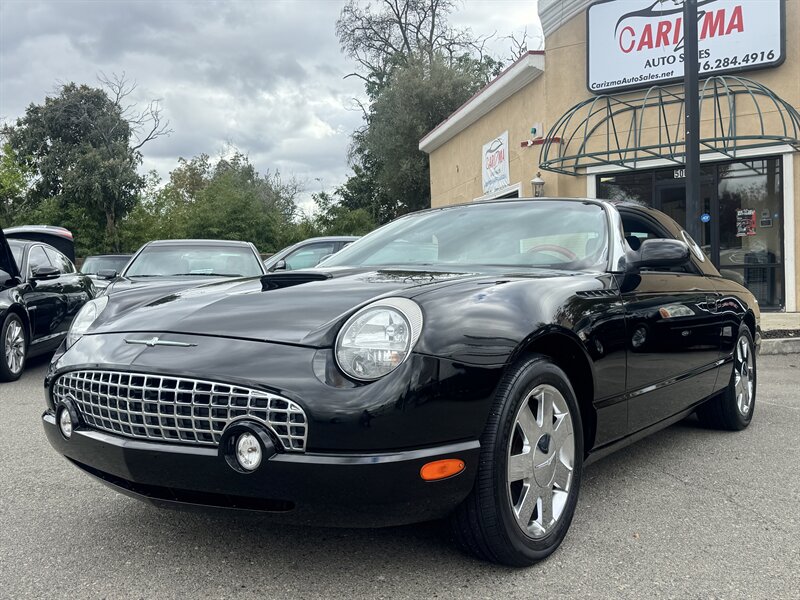 2002 Ford Thunderbird Deluxe - HARD TOP - ONLY 100K MILES  Black and red interior