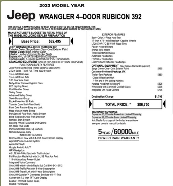 2023 Jeep Wrangler Rubicon 392 photo
