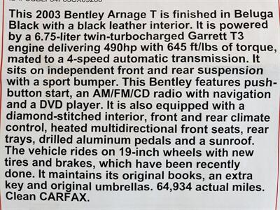 2003 Bentley Arnage T   - Photo 24 - Hallandale, FL 33009