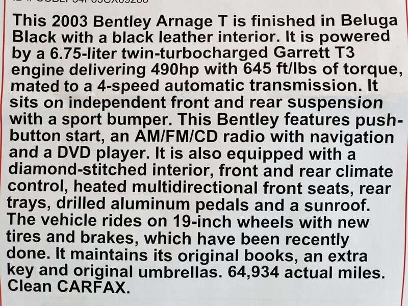2003 Bentley Arnage T photo