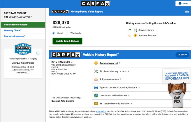 2012 RAM Ram 3500 ST  