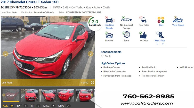 2017 Chevrolet Cruze LT Auto   - Photo 1 - San Diego, CA 92154