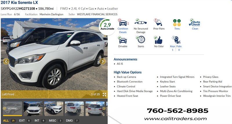 2017 Kia Sorento LX   - Photo 1 - San Diego, CA 92154