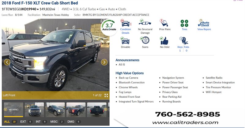 2018 Ford F-150 XLT   - Photo 1 - San Diego, CA 92154