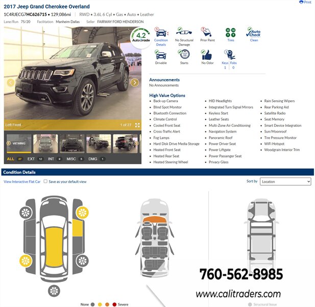 2017 Jeep Grand Cherokee Overland   - Photo 1 - San Diego, CA 92154