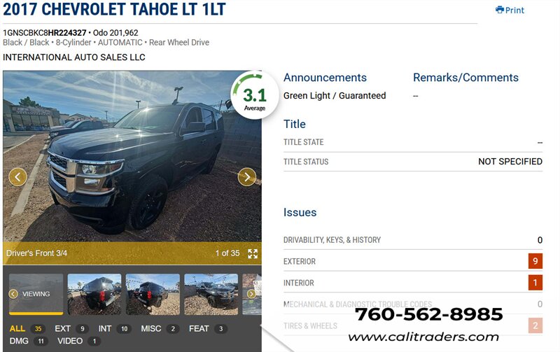 2017 Chevrolet Tahoe LT   - Photo 1 - San Diego, CA 92154