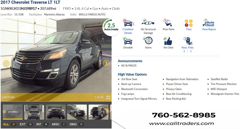 2017 Chevrolet Traverse LT   - Photo 1 - San Diego, CA 92154