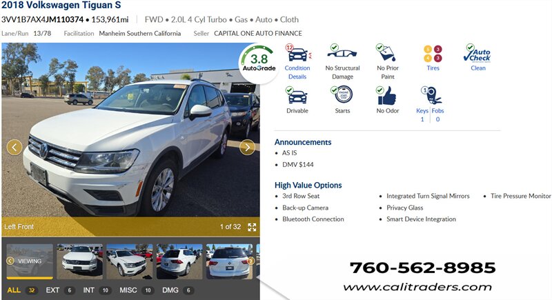 2018 Volkswagen Tiguan 2.0T S   - Photo 1 - San Diego, CA 92154