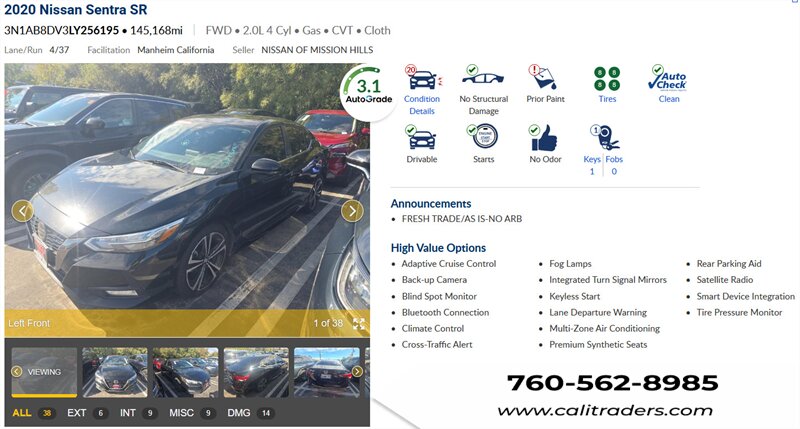 2020 Nissan Sentra SR  