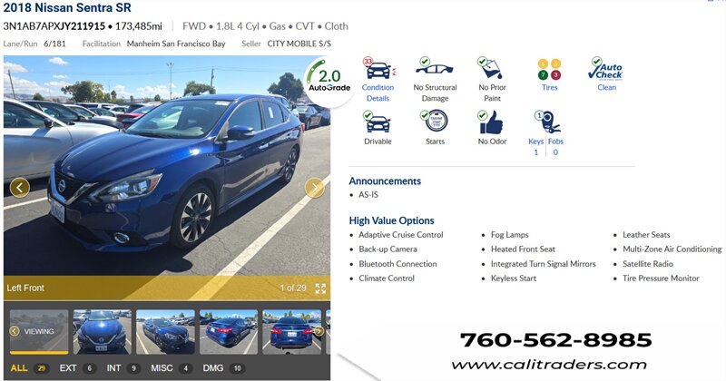 2018 Nissan Sentra S   - Photo 1 - San Diego, CA 92154