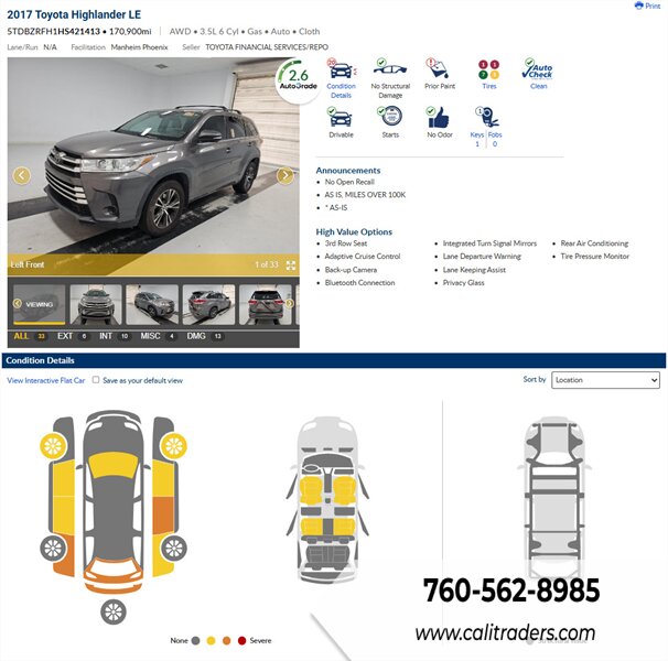 2017 Toyota Highlander LE   - Photo 1 - San Diego, CA 92154
