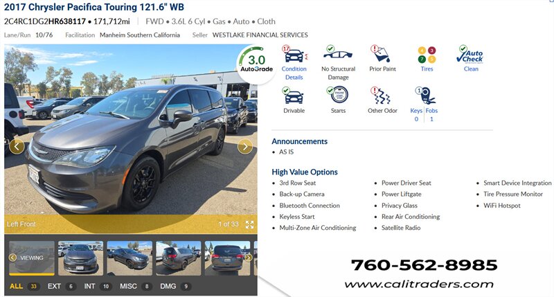 2017 Chrysler Pacifica Touring   - Photo 1 - San Diego, CA 92154