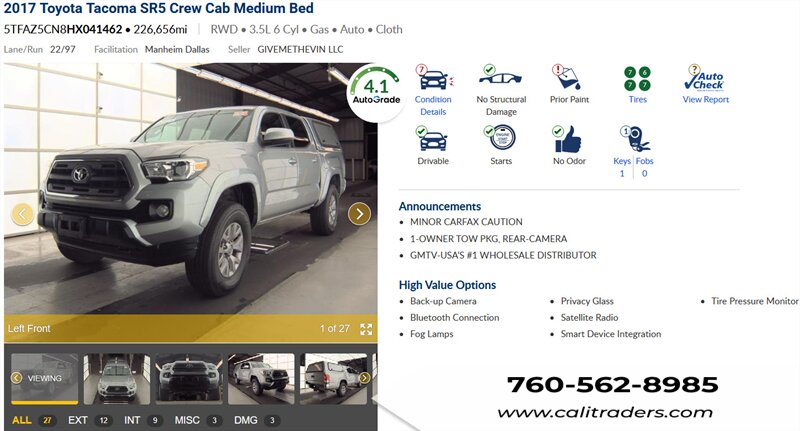 2017 Toyota Tacoma SR5 V6   - Photo 1 - San Diego, CA 92154