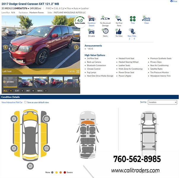 2017 Dodge Grand Caravan SXT   - Photo 1 - San Diego, CA 92154