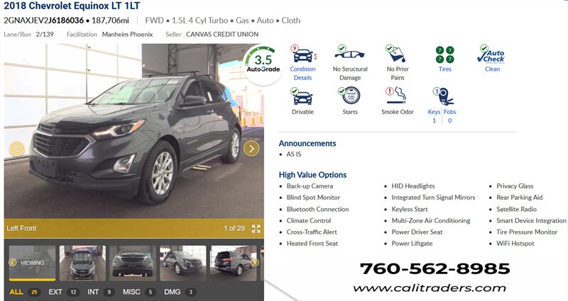 2018 Chevrolet Equinox LT   - Photo 1 - San Diego, CA 92154