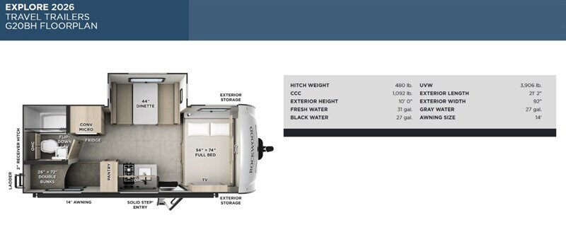 2026 FOREST RIVER ROCKWOOD  20BH GEOPRO