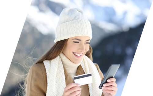 smiling woman applying for credit